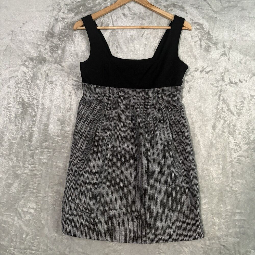 Twenty One Mini Dress Womens Small Black Gray Tweed Ruffle Hem Cocktail Office